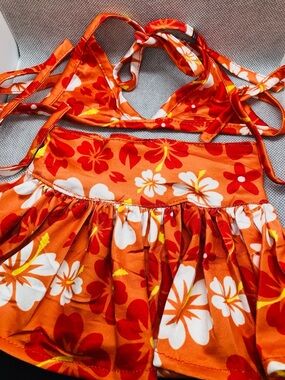 Tropical Floral Halter Swim set for pets Bright Multi